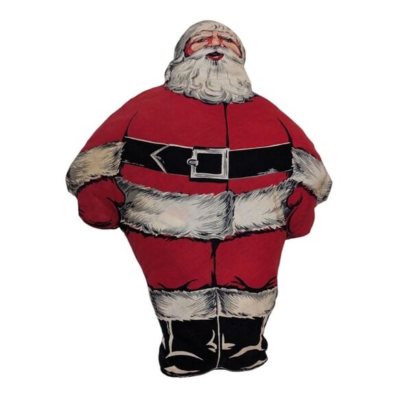 Vintage Santa Claus Mid Century Christmas Cloth Pillow 19" Tall 1930s - Picture 1 of 7